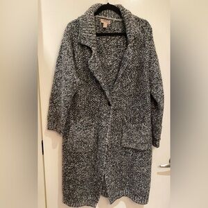 Cozy Gray Knit Long Cardigan/ Coat